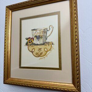 Vintage Art print by artist Sandy Lynam Clough " FAITH"